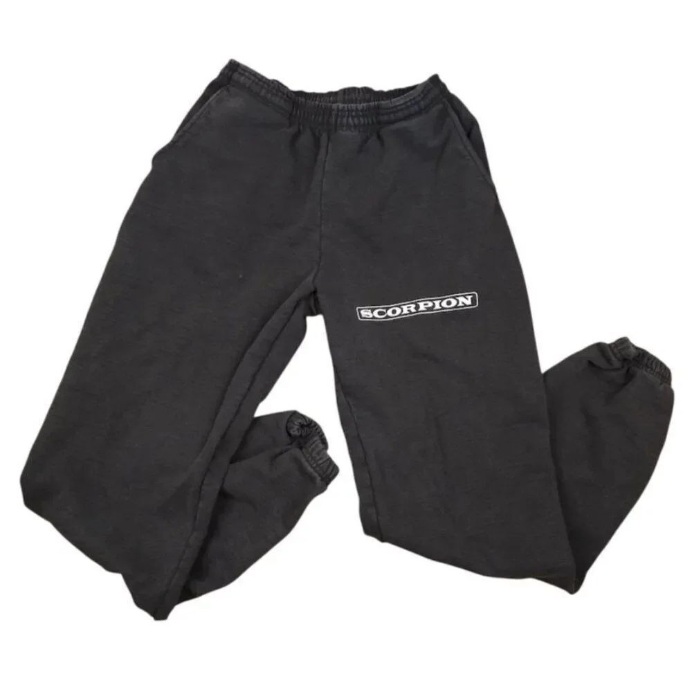 Drake X Scorpion Sweatpants Mens Size Small Black Joggers Pants Heavy Cotton USA